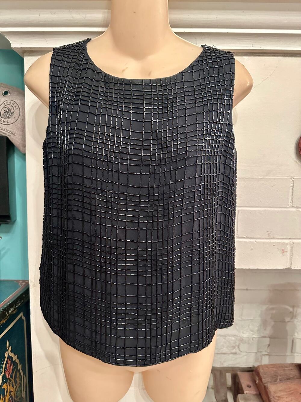 VINTAGE 80's 90's EMANUEL UNGARO BEADED TOP